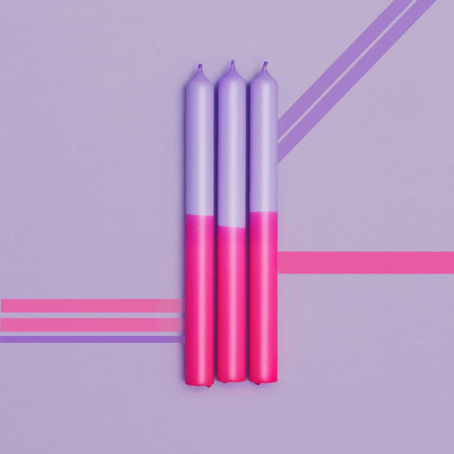 LILABRISE | Stabkerzen | Neonpink + Malve