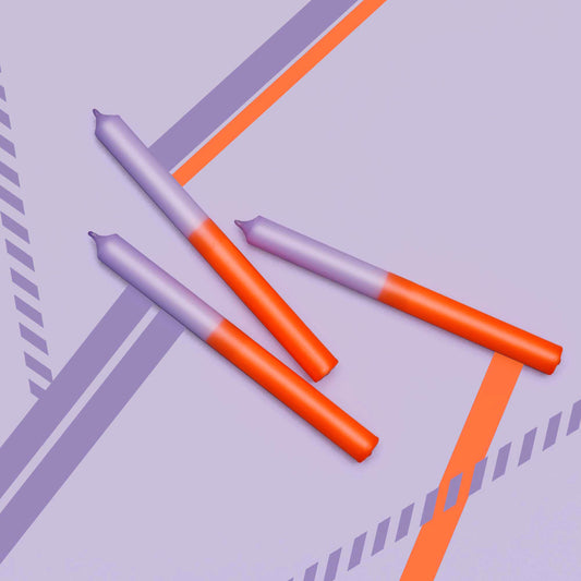 LILAFREUDE | Stabkerzen | Neonorange + Malve