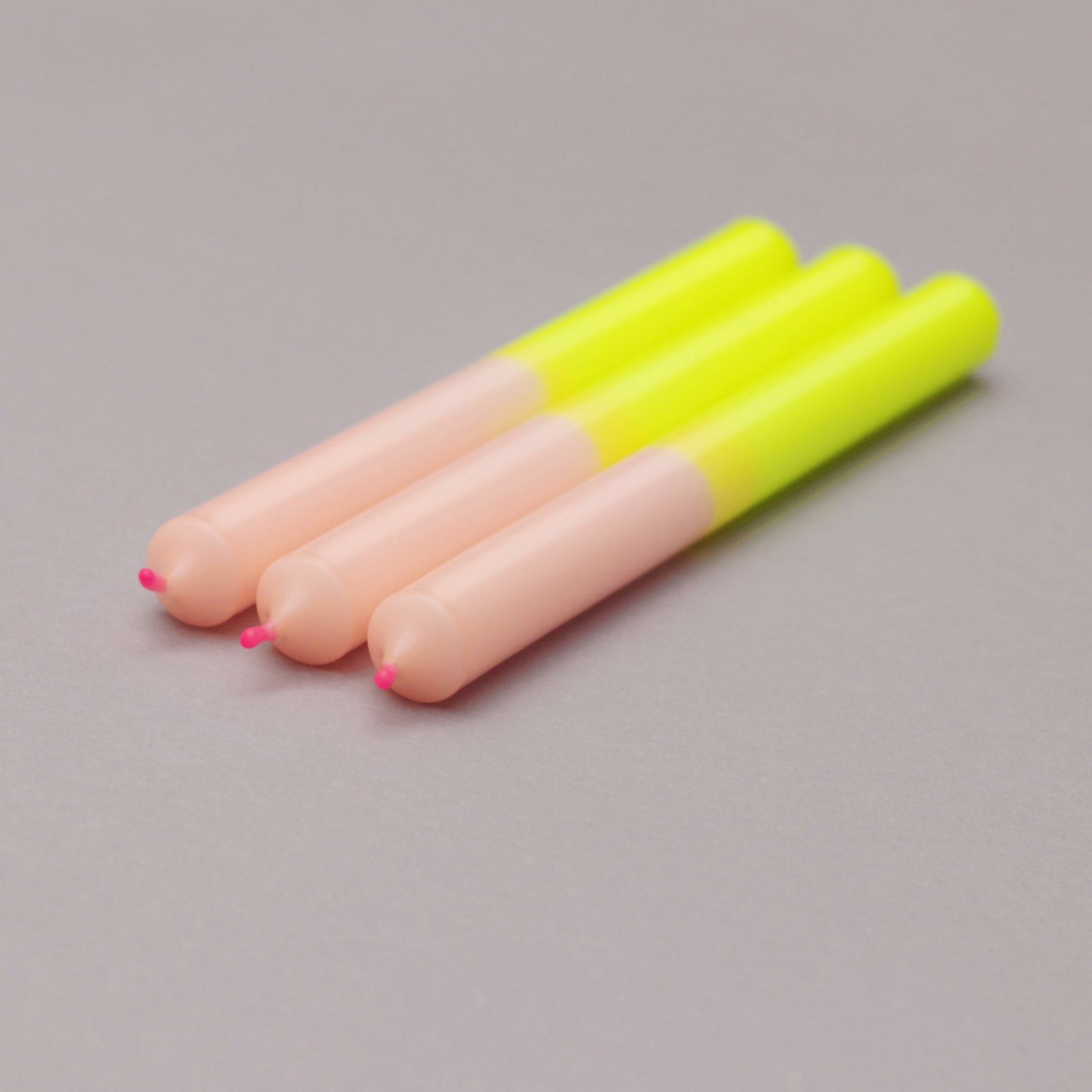 SCHICKZUSEKT |Stabkerzen | Neongelb + Lachs + Pink