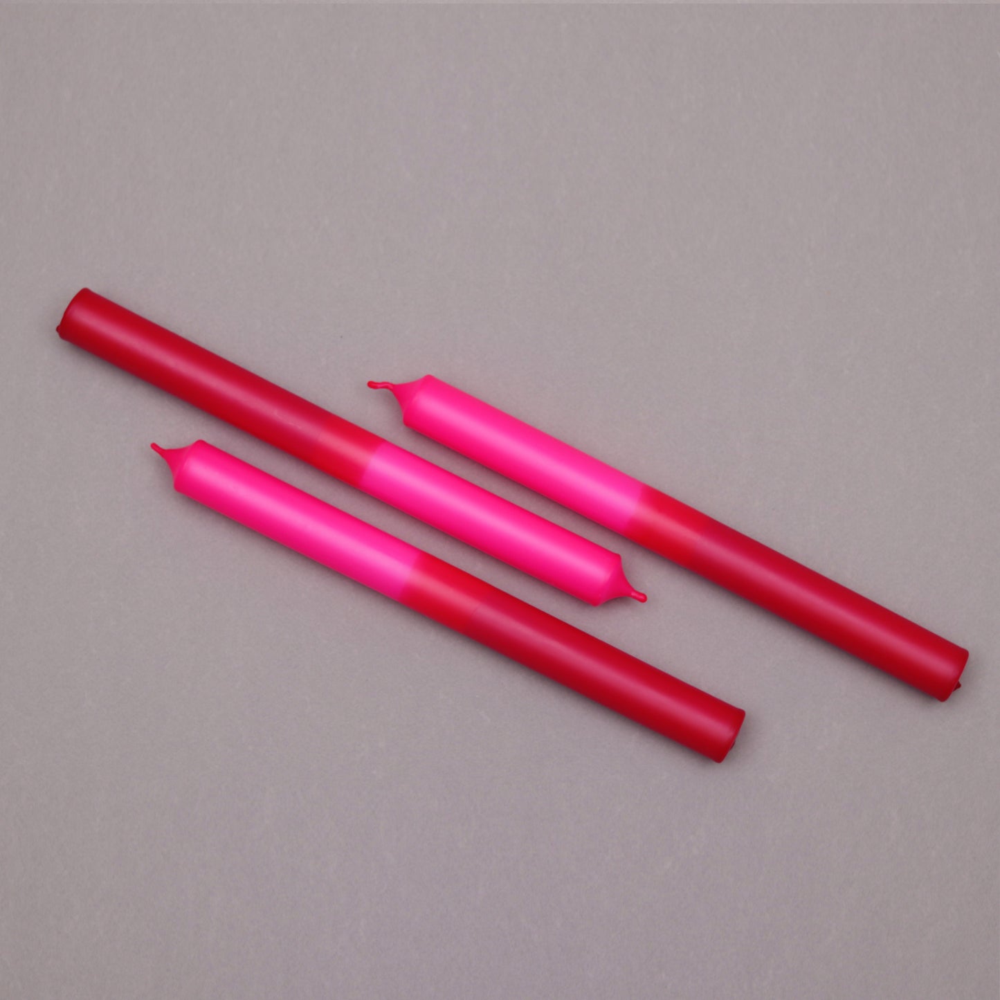 ABENDROT | Stabkerzen | Karmin + Neonpink