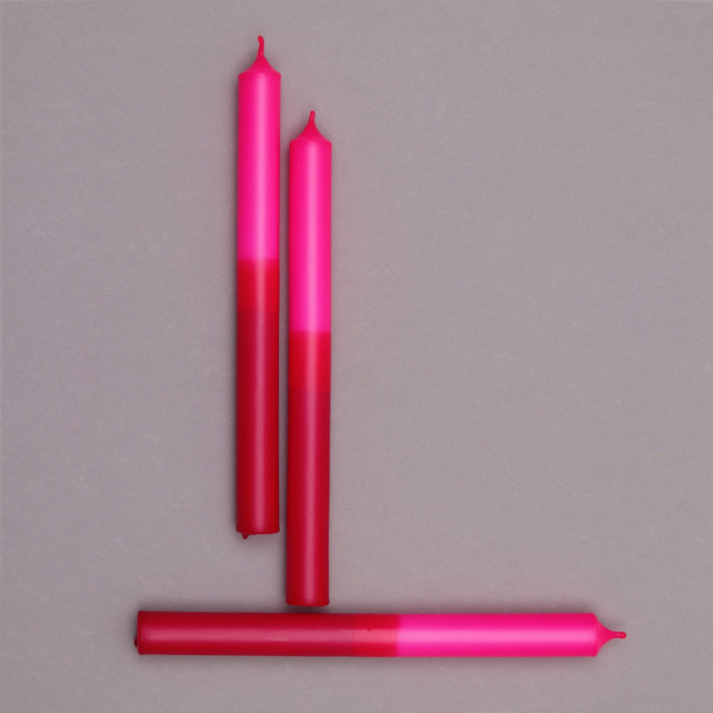 ABENDROT | Stabkerzen | Karmin + Neonpink