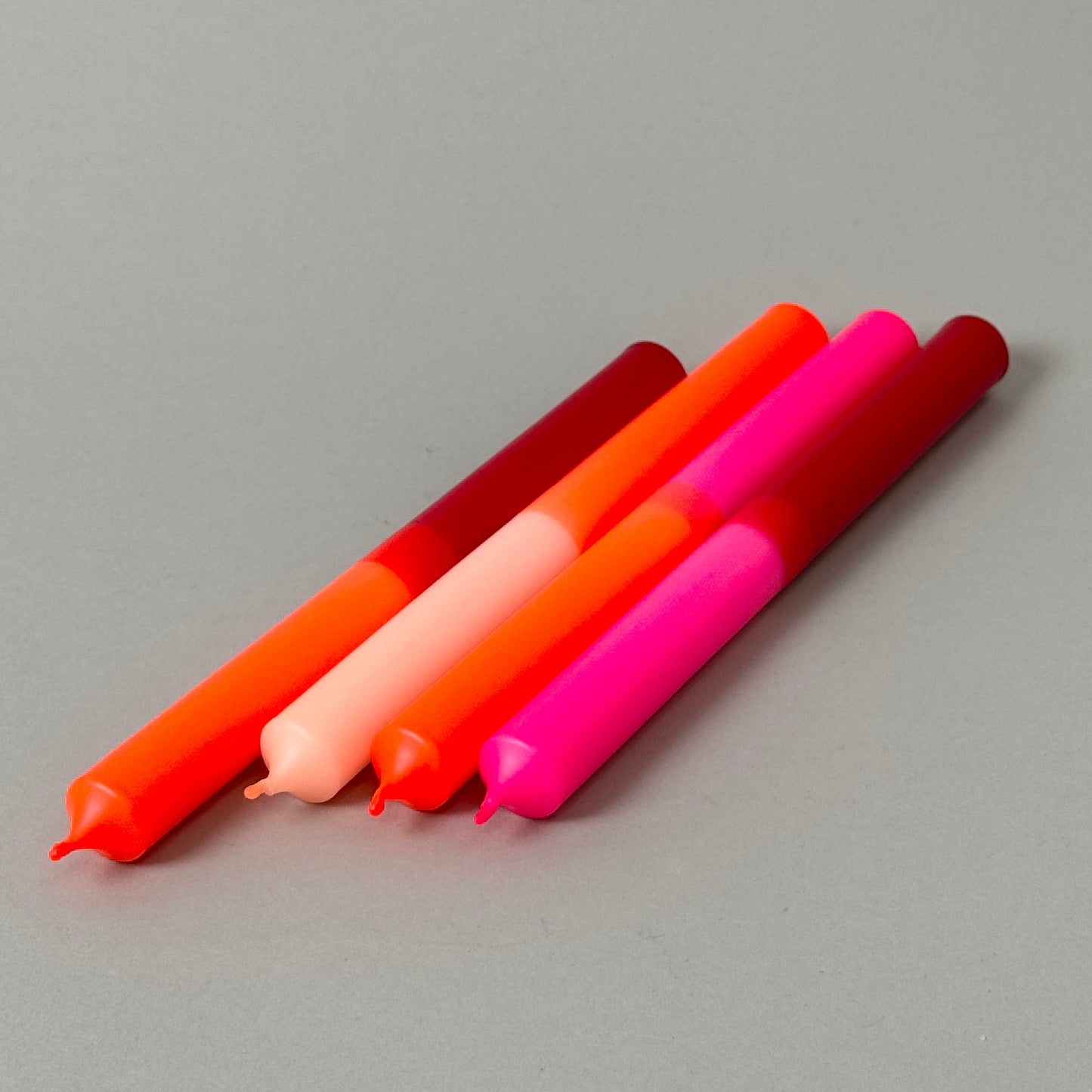 FARBRAUSCH | Stabkerzen | Neonpink + Neonorange + Lachs + Karmin