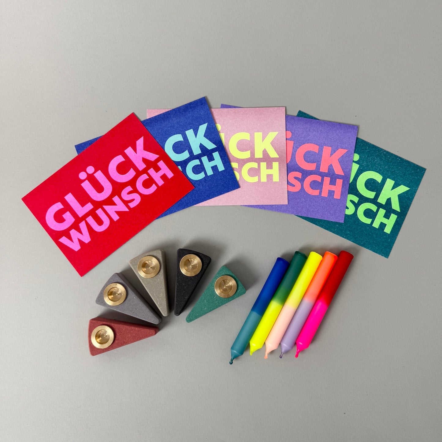 Piecut 5er-Set | inkl. Glückwunschkarten, Geburtstagskerzen, Kerzenhalter