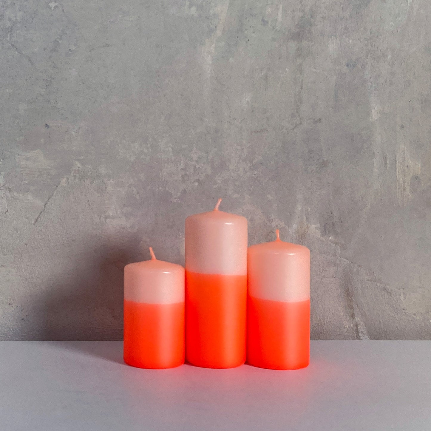 ORANGINELLA | Blockkerze | Neonorange + Lachs