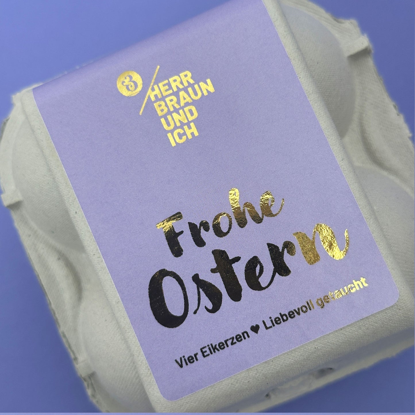 Knallereier LILAFREUDE | 4er-Set Osterkerzen | Neonorange + Malve