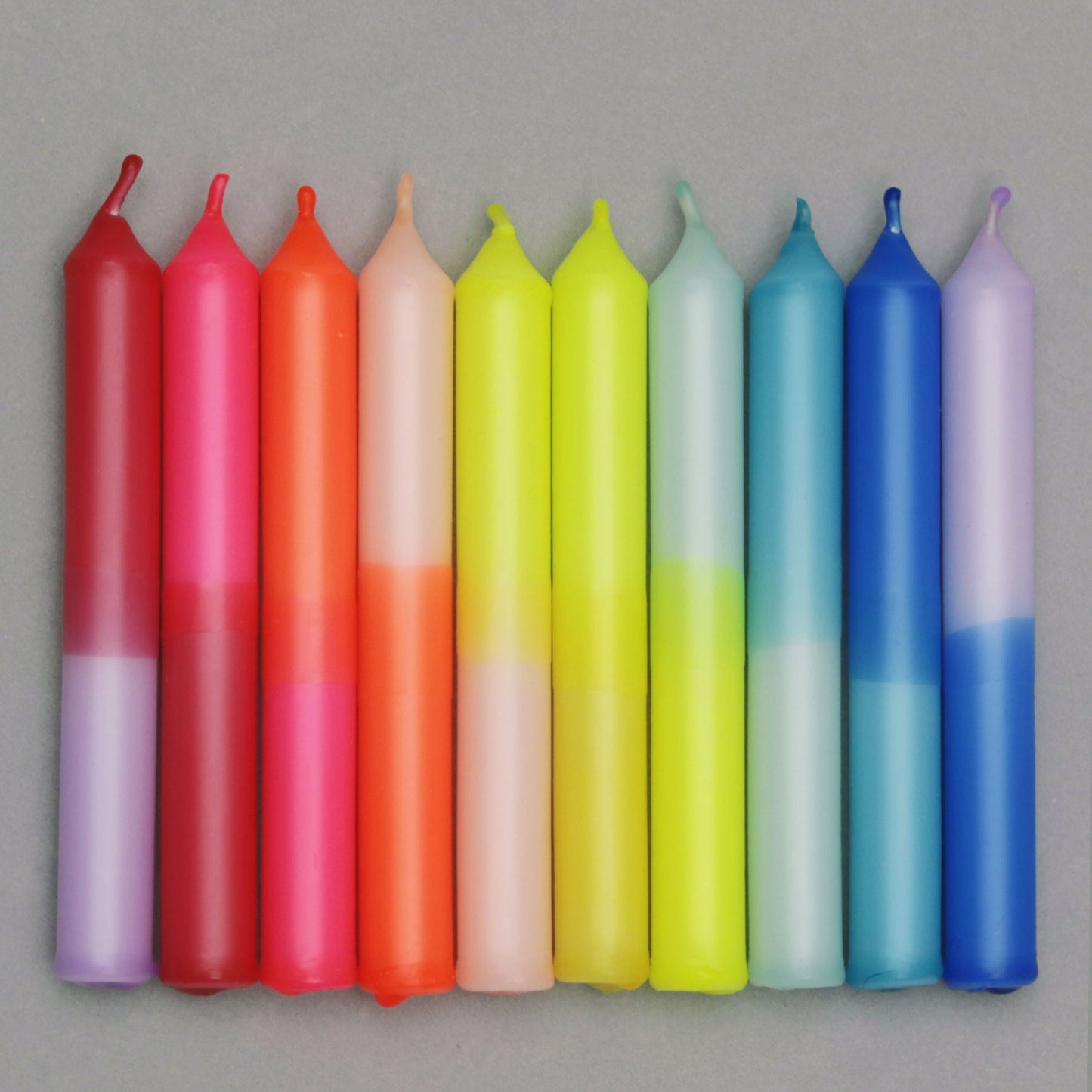 FEIERLICHTER | 10er-Set Geburtstagskerzen | knallbunt