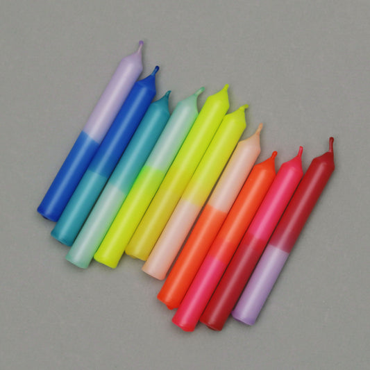 FEIERLICHTER | 10er-Set Geburtstagskerzen | knallbunt
