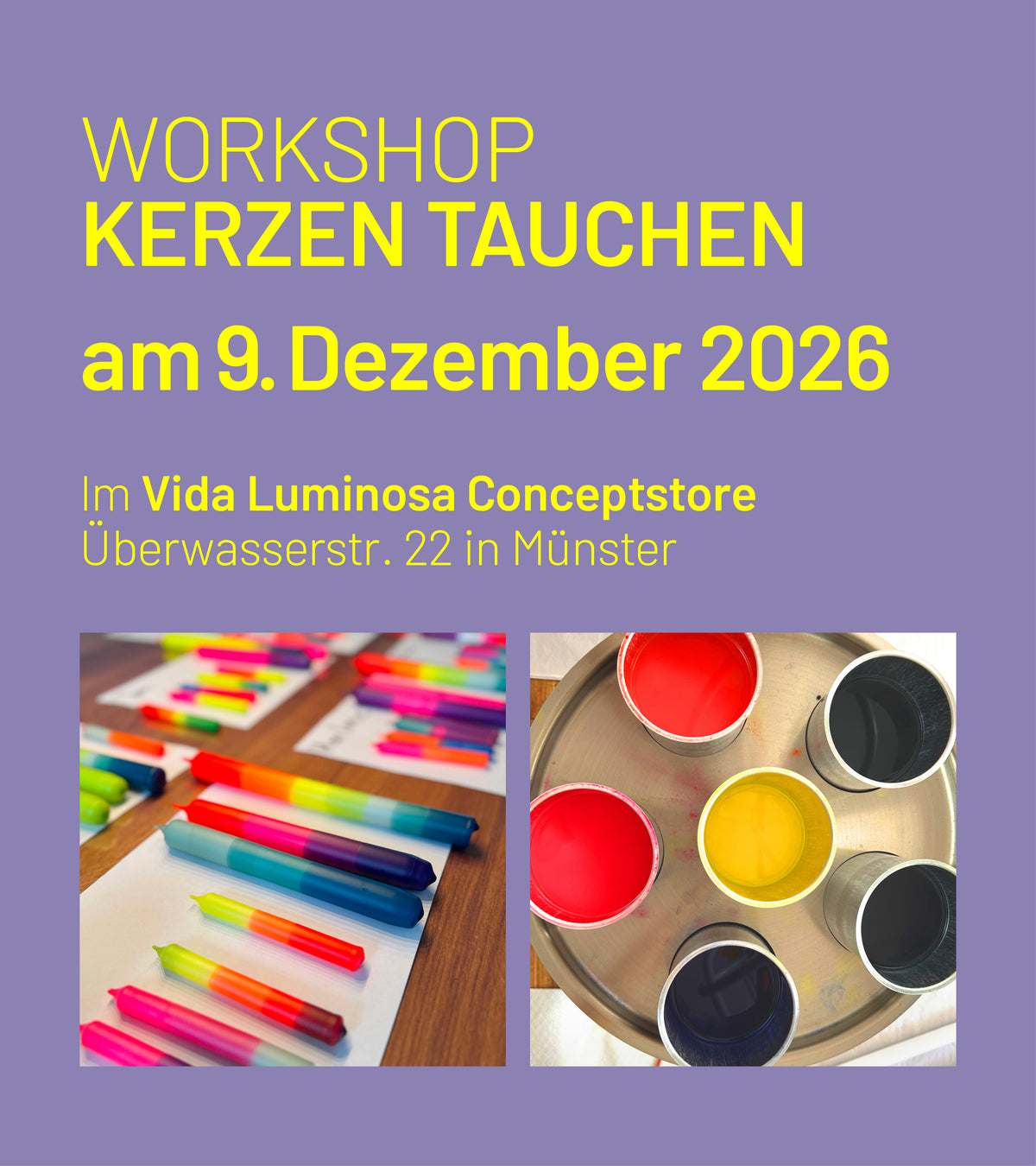 Kreativ Workshop Kerzen tauchen