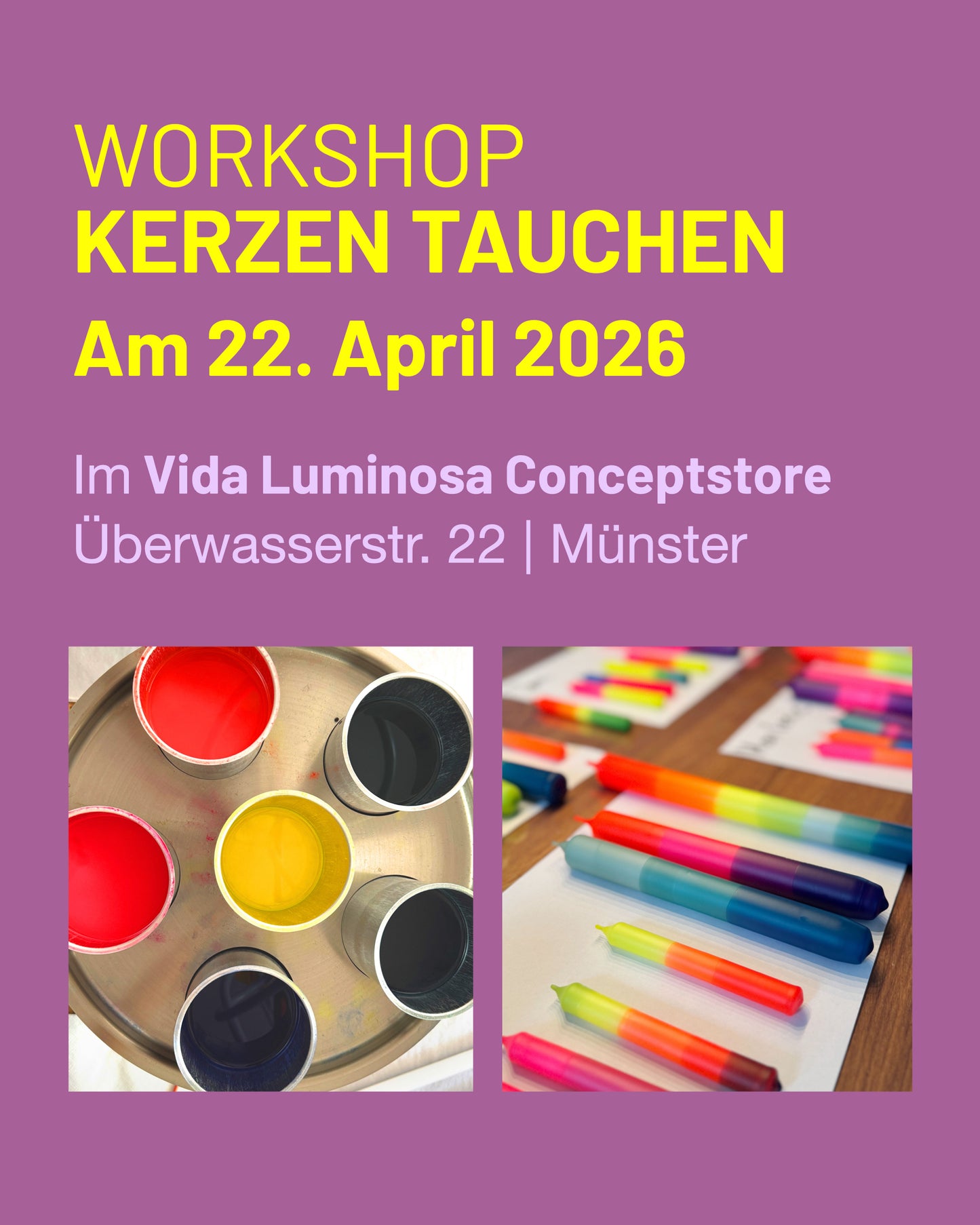 Kreativ Workshop Kerzen tauchen