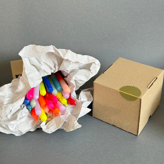 FEIERLICHTER XL | 24er-Set Geburtstagskerzen | knallbunt - neon