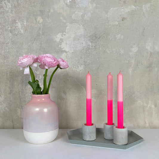 PINKIMGLÜCK | Stabkerzen | Neonpink + Rose