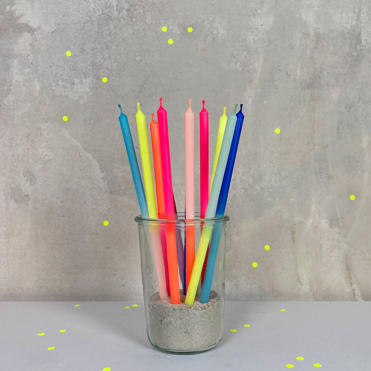 WUNDERLICHTER | 11er Set Stabkerzen THIN | knallbunt