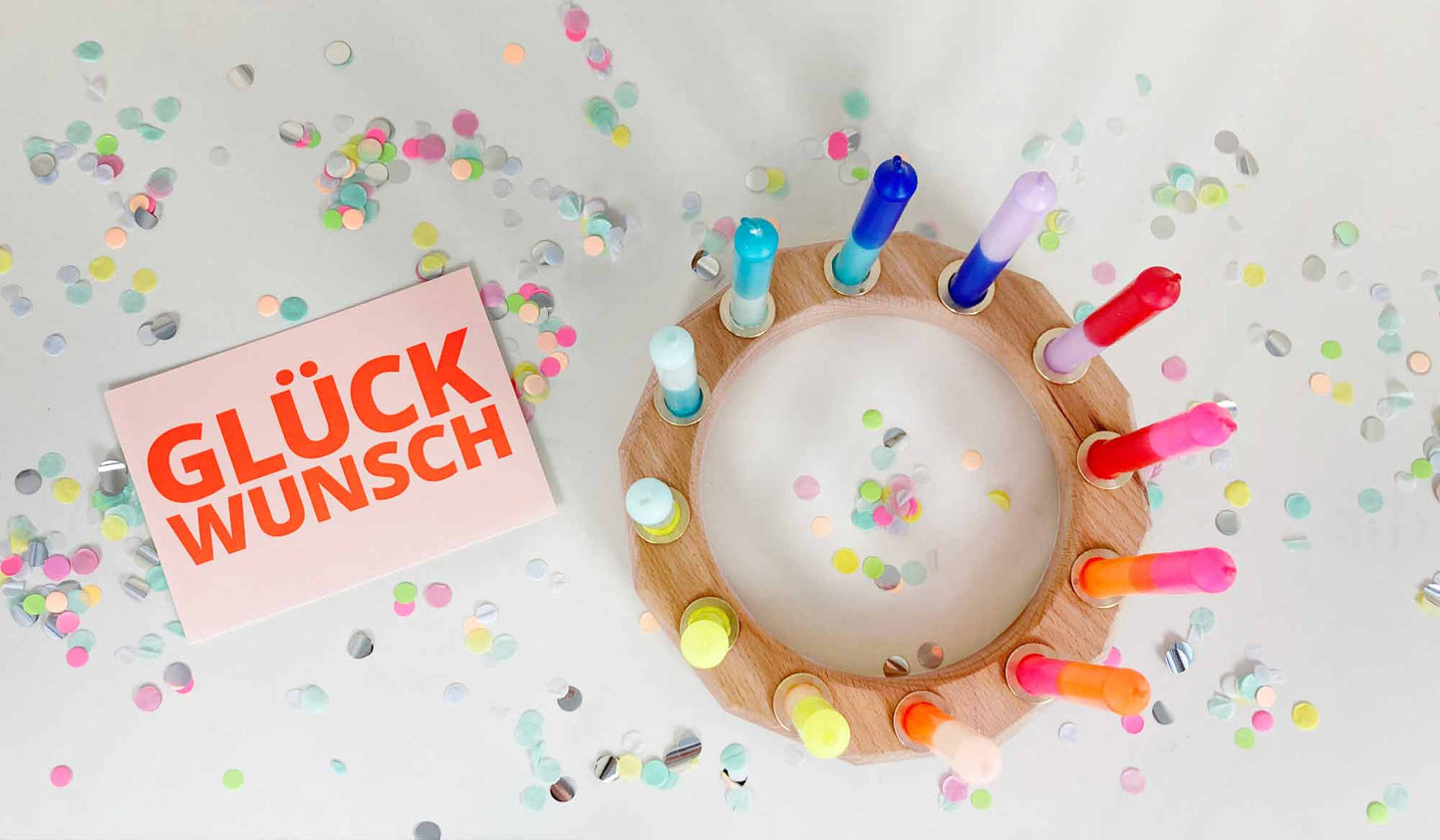FEIERLICHTER | 10er-Set Geburtstagskerzen | knallbunt