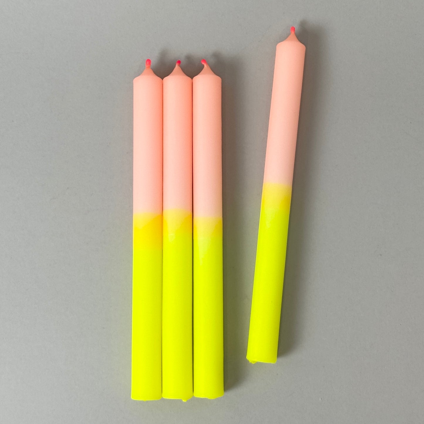 SCHICKZUSEKT |Stabkerzen | Neongelb + Lachs + Pink
