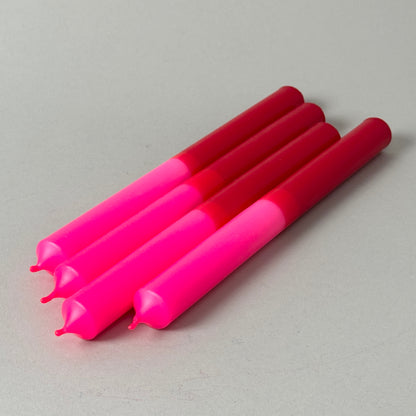 ABENDROT | Stabkerzen | Karmin + Neonpink