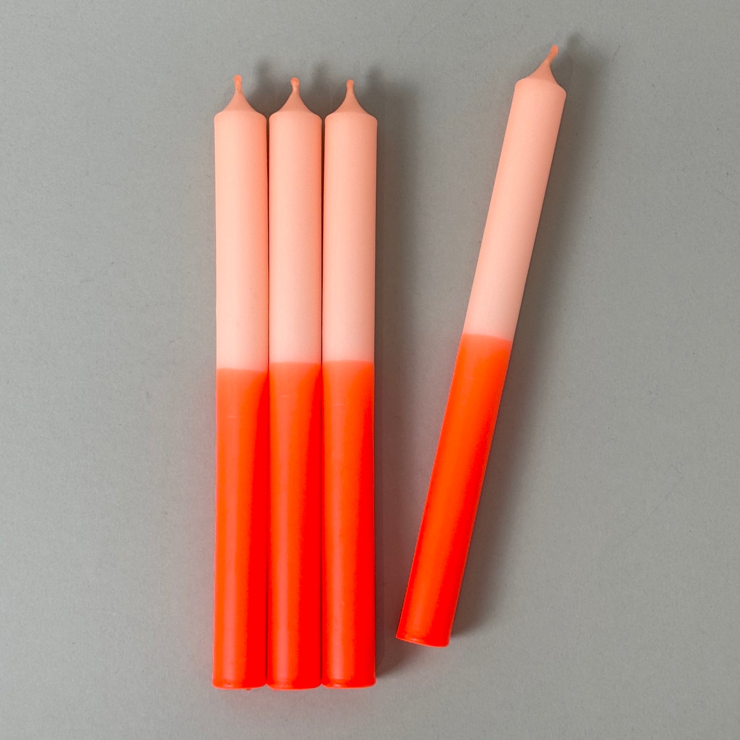 ORANGINELLA | Stabkerzen | Neonorange + Lachs