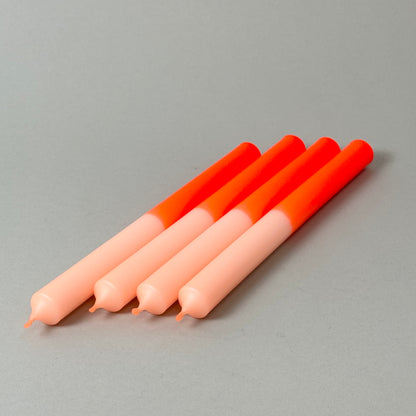 ORANGINELLA | Stabkerzen | Neonorange + Lachs