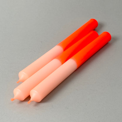 ORANGINELLA | Stabkerzen | Neonorange + Lachs
