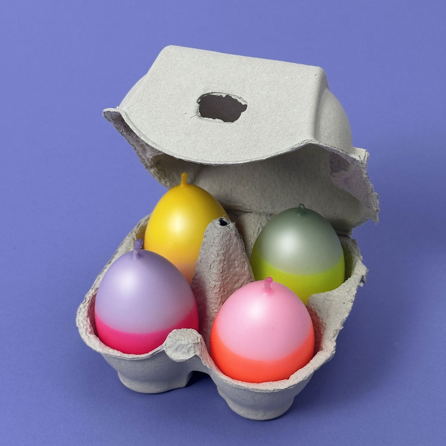 4 Eikerzen im Karton | FRÜHLINGSERWACHEN | Neon-Knallbunt