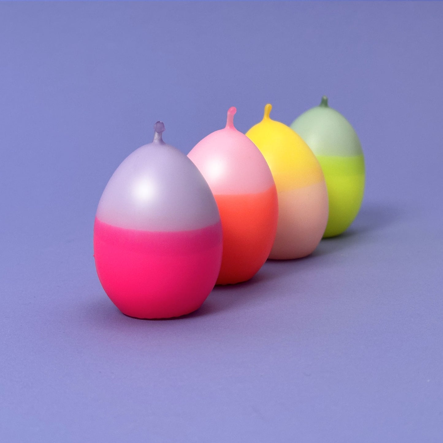 4 Eikerzen im Karton | FRÜHLINGSERWACHEN | Neon-Knallbunt