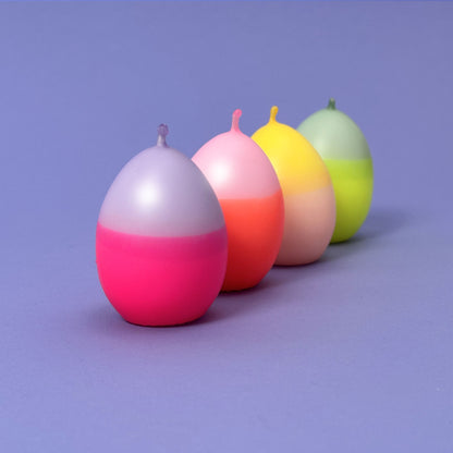 4 Eikerzen im Karton | FRÜHLINGSERWACHEN | Neon-Knallbunt