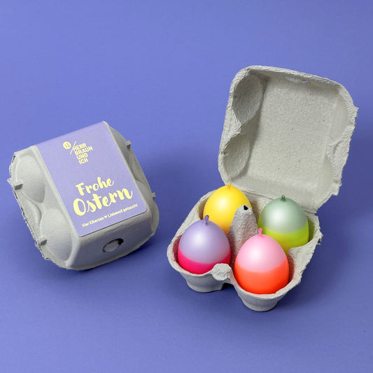 KNALLER-Eier | 4er-Set Osterkerzen in knalligen Farben