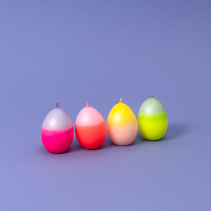 4 Eikerzen im Karton | FRÜHLINGSERWACHEN | Neon-Knallbunt