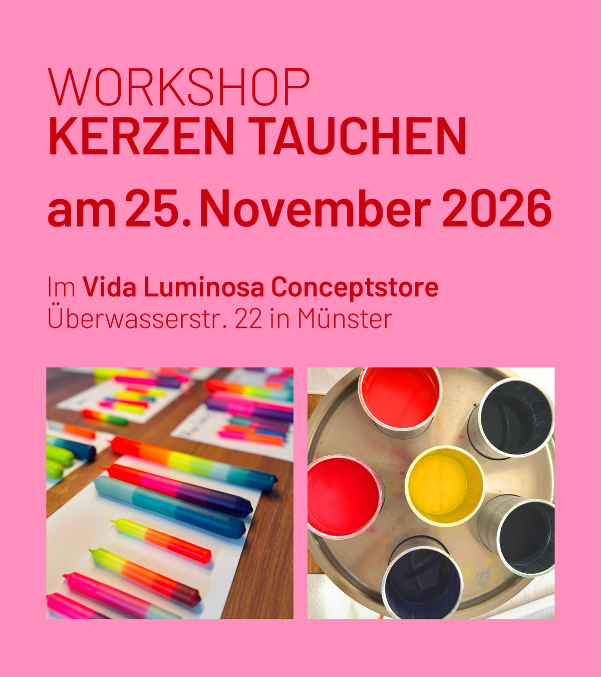 Kreativ Workshop Kerzen tauchen