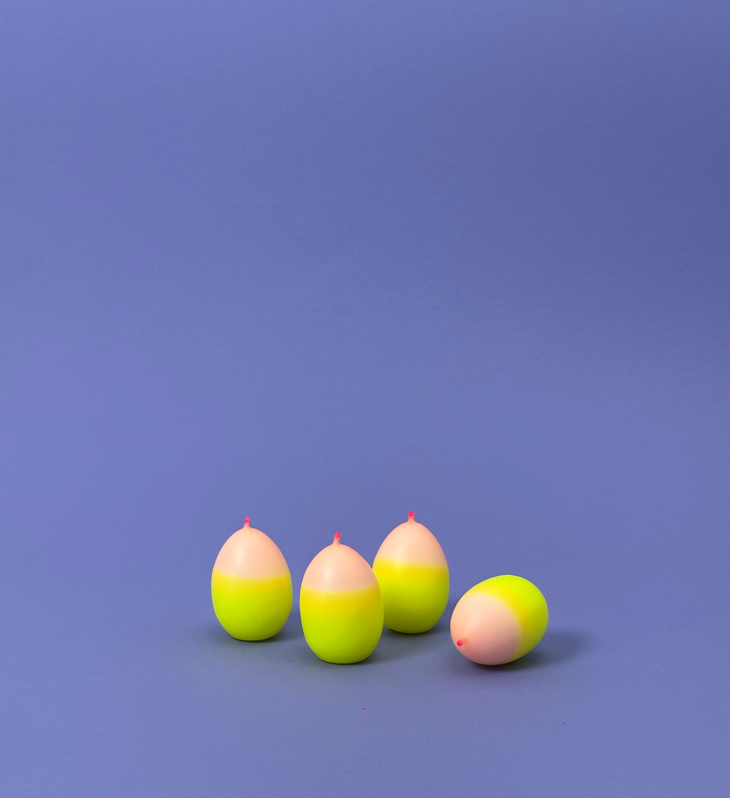 4 Eikerzen im Karton | SCHICKZUSEKT | Neongelb + Nude + Neonpink