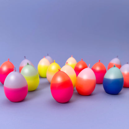 4 Eierkerzen im Karton | NEONKNALLER | Neonpink + Neonorange