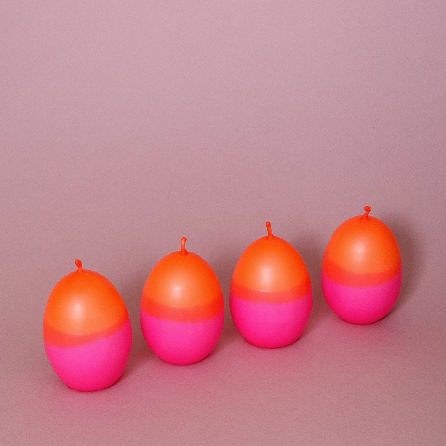 NEONKNALLER-EI | 4er-Set Eierkerzen | Neonpink + Neonorange