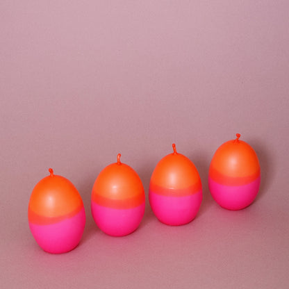 NEONKNALLER-EI | 4er-Set Eierkerzen | Neonpink + Neonorange