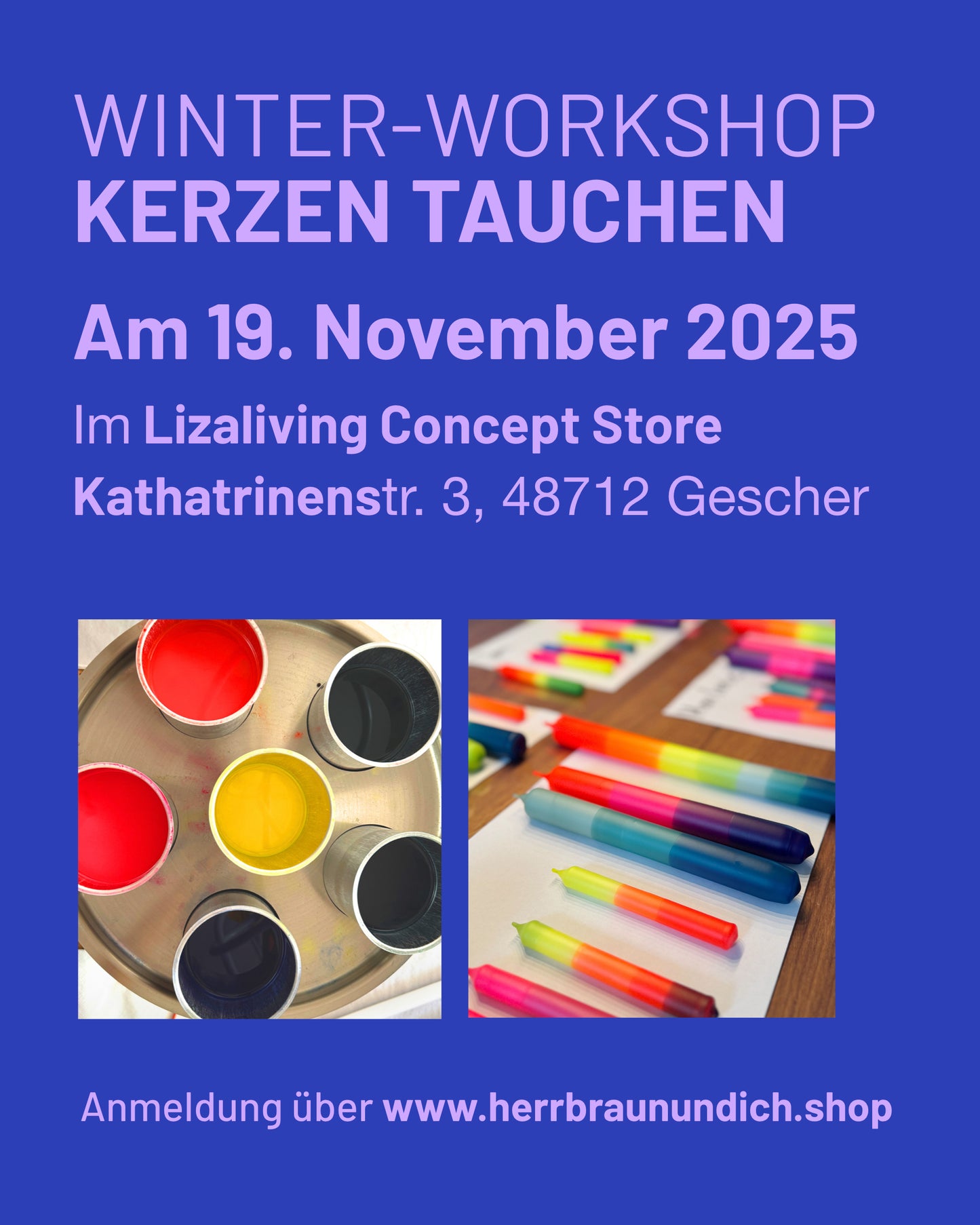 Kreativ Workshop Kerzen tauchen