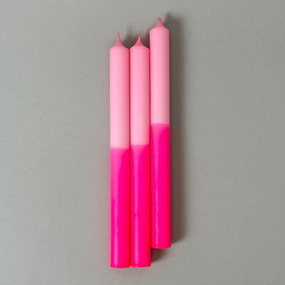 PINKIMGLÜCK | Stabkerzen | Neonpink + Rose