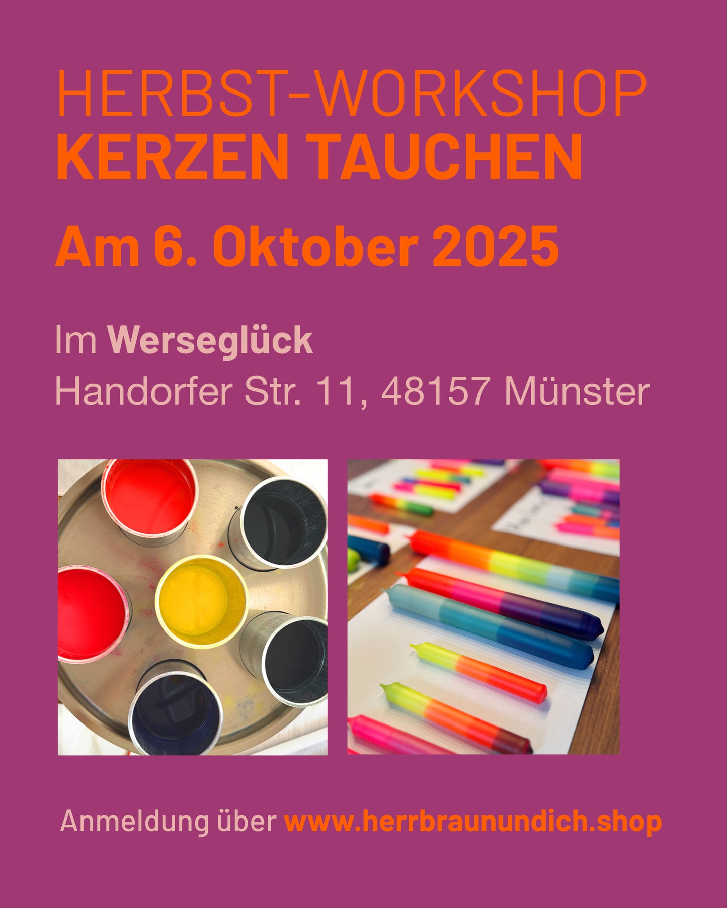 Kreativ-Workshop Kerzen tauchen