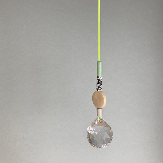 Suncatcher HEUTE-SO-MORGEN-SO | Mint Salbei | Band Neongelb | KLEIN