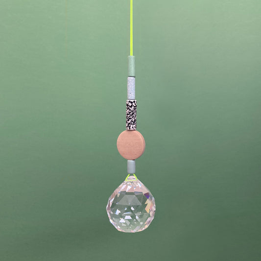Suncatcher HEUTE-SO-MORGEN-SO | Mint Salbei, Band Neongelb | GROSS